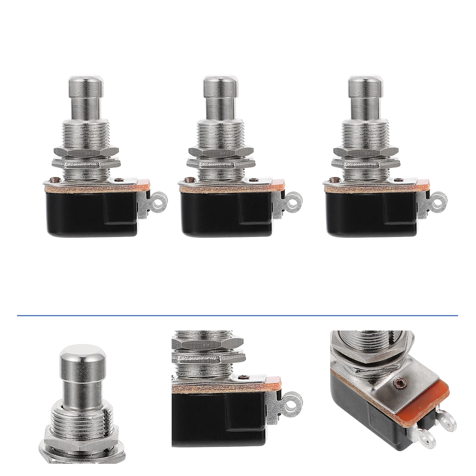 

3pcs Guitar Effect Footswitch Alloy Metal Durable Light Compact For Musical Instruments Accessory Guitar Foot Control For Music