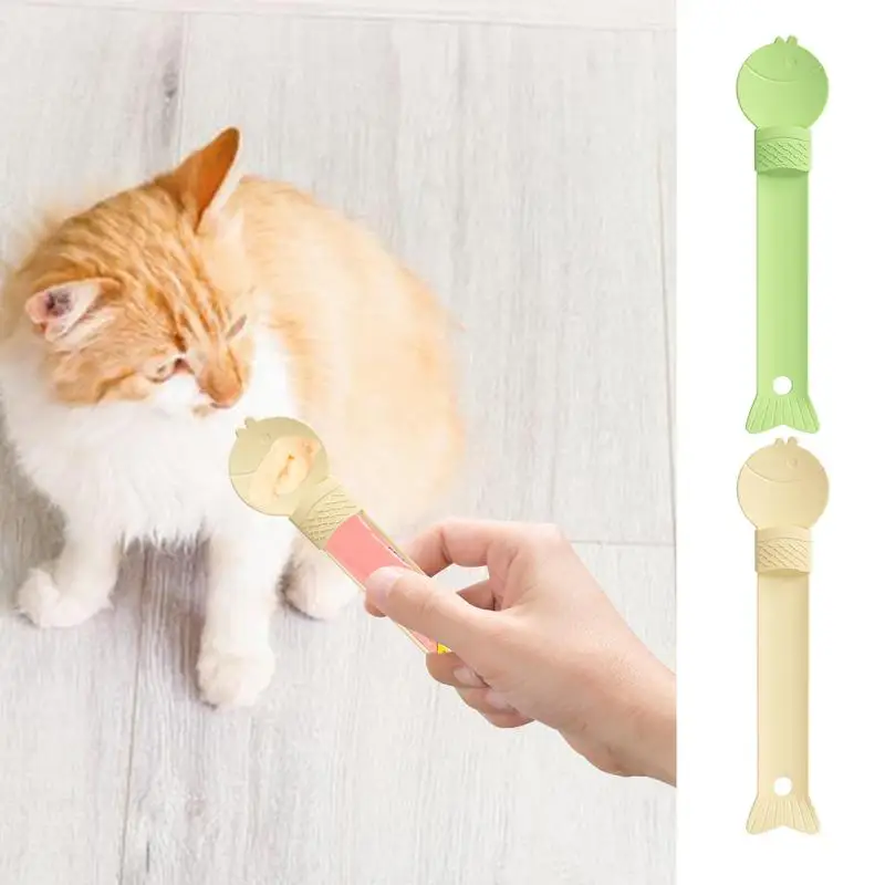 Cat Feeder Cat Strip Squeeze Spoon Pet Liquid Snack Spoon Liquid Feeding Food Squeezer Pet Supplies For Pet Liquid Snack Feeding