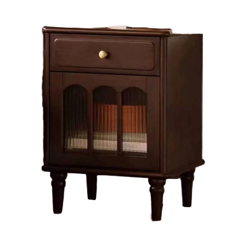 

Light Luxury Modern Simple Creamy Style Bedside Table Stainless Steel Storage Cabinet for Bedroom and Living Room