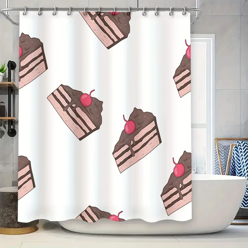 

Очаровательная занавеска для душа с узором съедобных лакомств. Симпатичный кухонный декор для вашей ванной комнаты. Доступна в различных размерах!