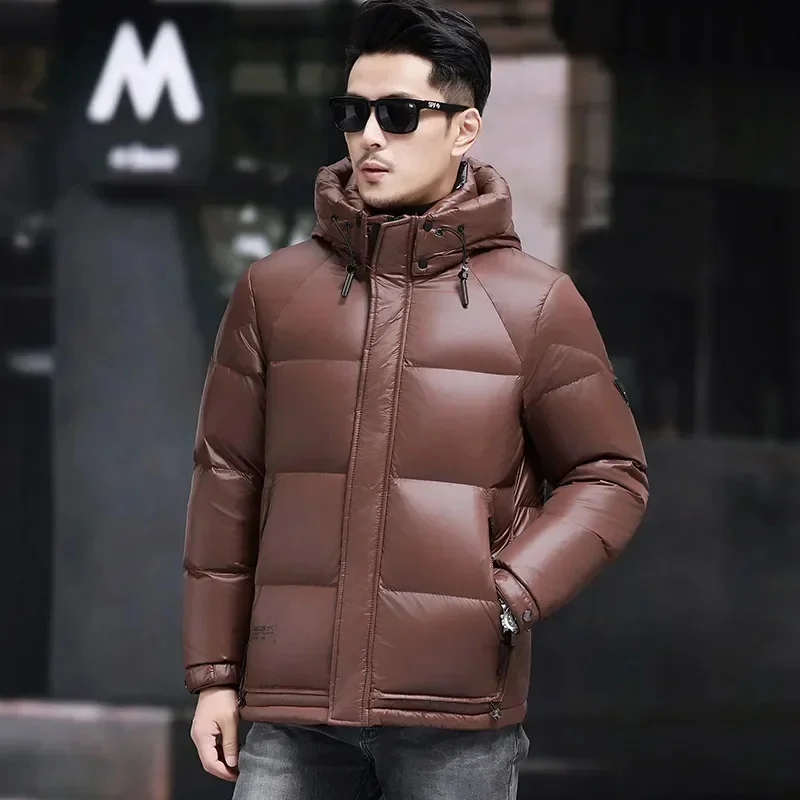 

COZOK Men's Down Jacket Removable Hat Duck Padding Designer Clothes Winter for Casual Man Sack Male Coat