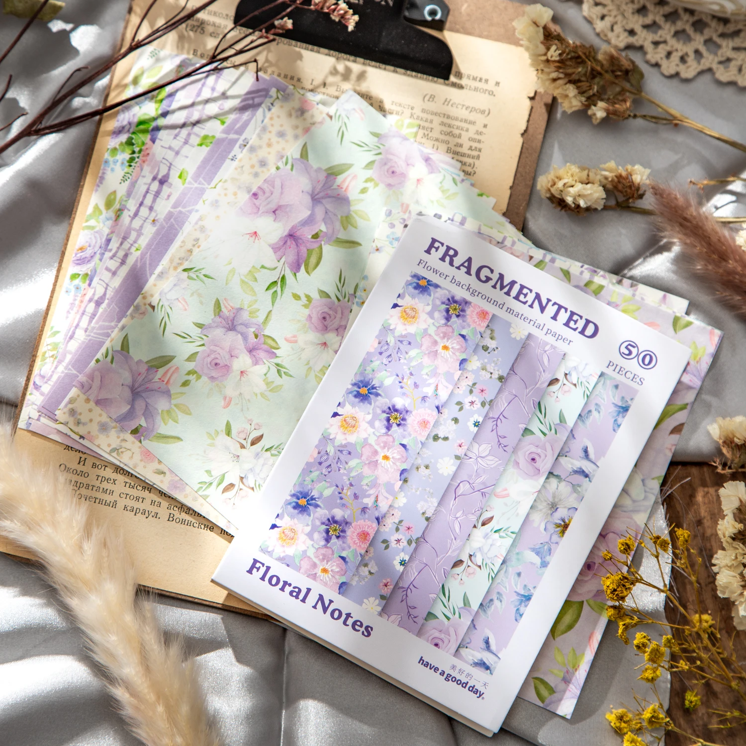 50 ورقة خمر نمط الأزهار المواد ورقة DIY بها بنفسك سكرابوكينغ ديكور ورق الحرف الكولاج غير المرغوب فيه مجلة جماليات القرطاسية #4