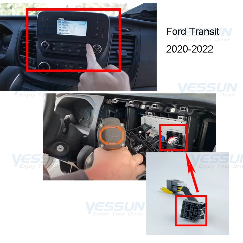 

Жгут проводов для камеры заднего вида для Ford Transit 2020-2022 ford sync 3 RCA адаптер резервная камера для Ford transit Custom MK8 провод