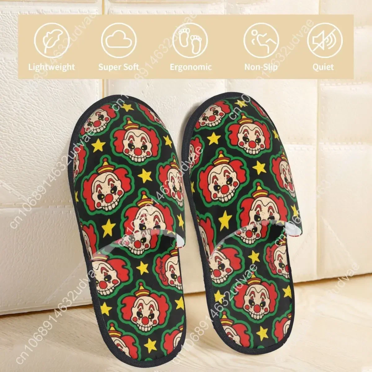 Men Women Plush Indoor Slippers Carnevil Clown Warm Soft Shoes Home Footwear Autumn Winter 2023