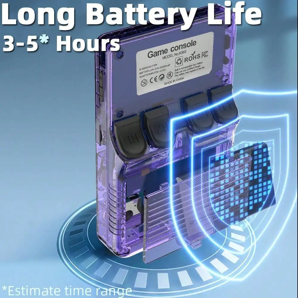 وحدة تحكم ألعاب محمولة R36S نظام لينكس 3.5 بوصة IPS شاشة 64G 20000+ ألعاب وحدة تحكم ألعاب فيديو محمولة للجيب #3