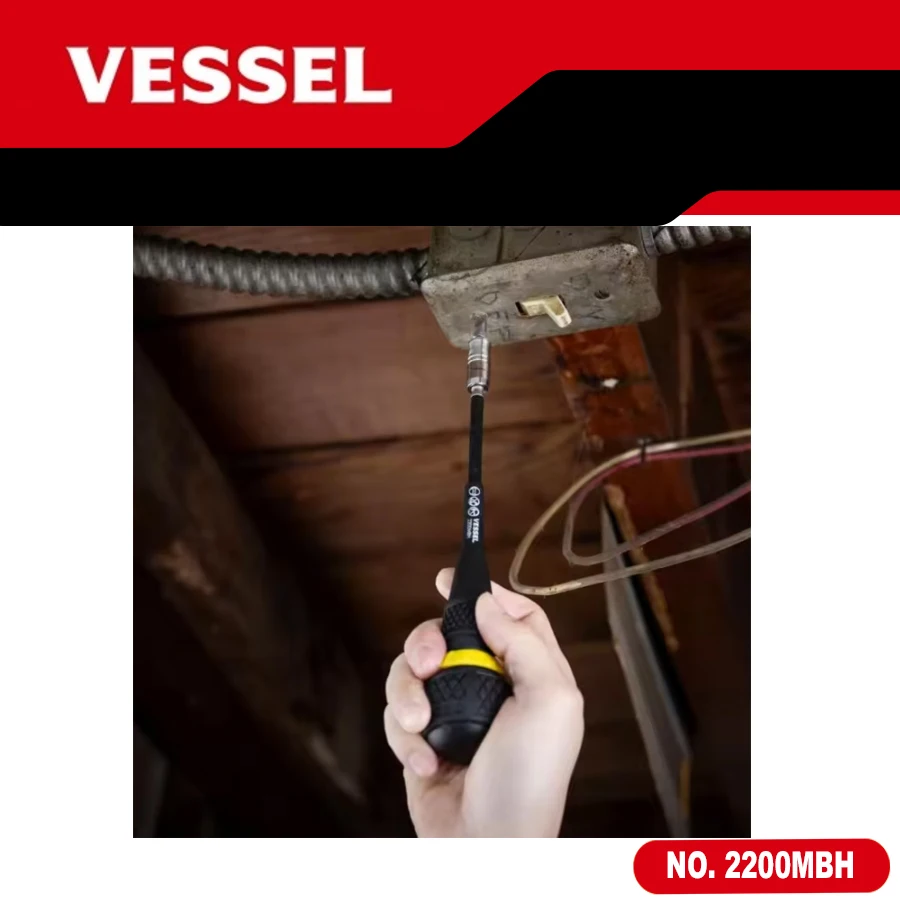 

VESSEL Ratchet Screwdriver Set with Ball Grip and Replaceable Bits No 2200MBH 2200MBH11 2200MBH31