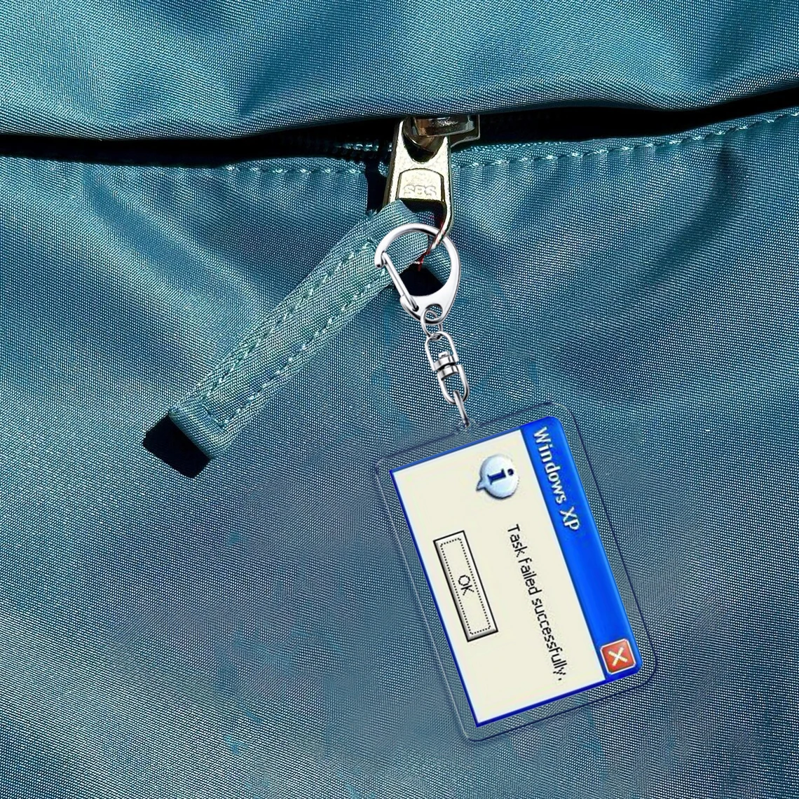 Fenster Xp Kreative Schlüsselanhänger für Zubehör Tasche Lustige Aufgabe Failed Succesfully Schlüsselanhänger Ring Schmuck Fans Geschenke Schlüsselanhänger – Detail 1