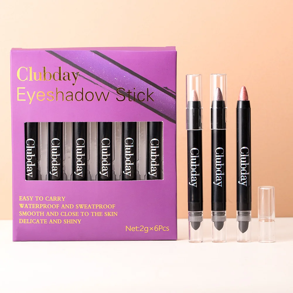 オールインワンアイメイクキット 6色アイシャドウスティック パールアイシャドウ ハイライター 防水 ヴィーガン処方 韓国メイクアップパレット