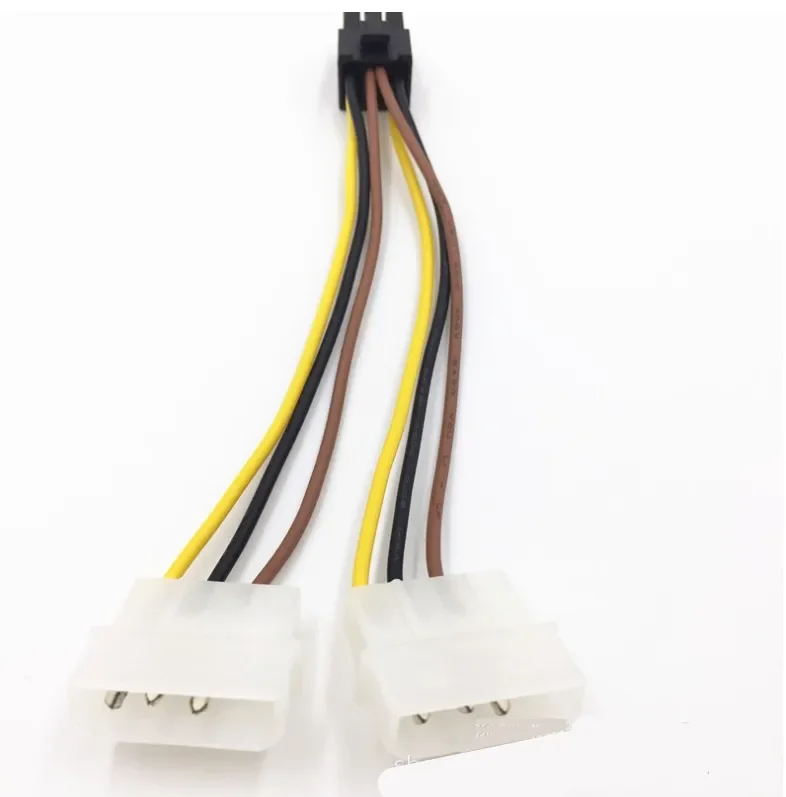 PCIe 비디오 카드 어댑터 케이블 커넥터 컴퓨터 액세서리, ATX IDE 몰렉스 파워 듀얼 4-6 핀 PCI 익스프레스, 15cm, 1PC 도매