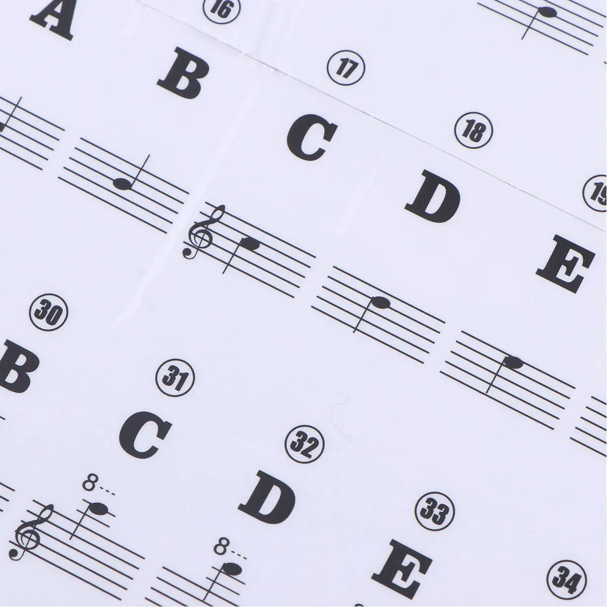 

Наклейки на клавиатуру пианино (61/88 клавиш), прозрачные, многоразовые, для электронного органа, для начинающих, легко наклеиваются и снимаются, с четкой печатью