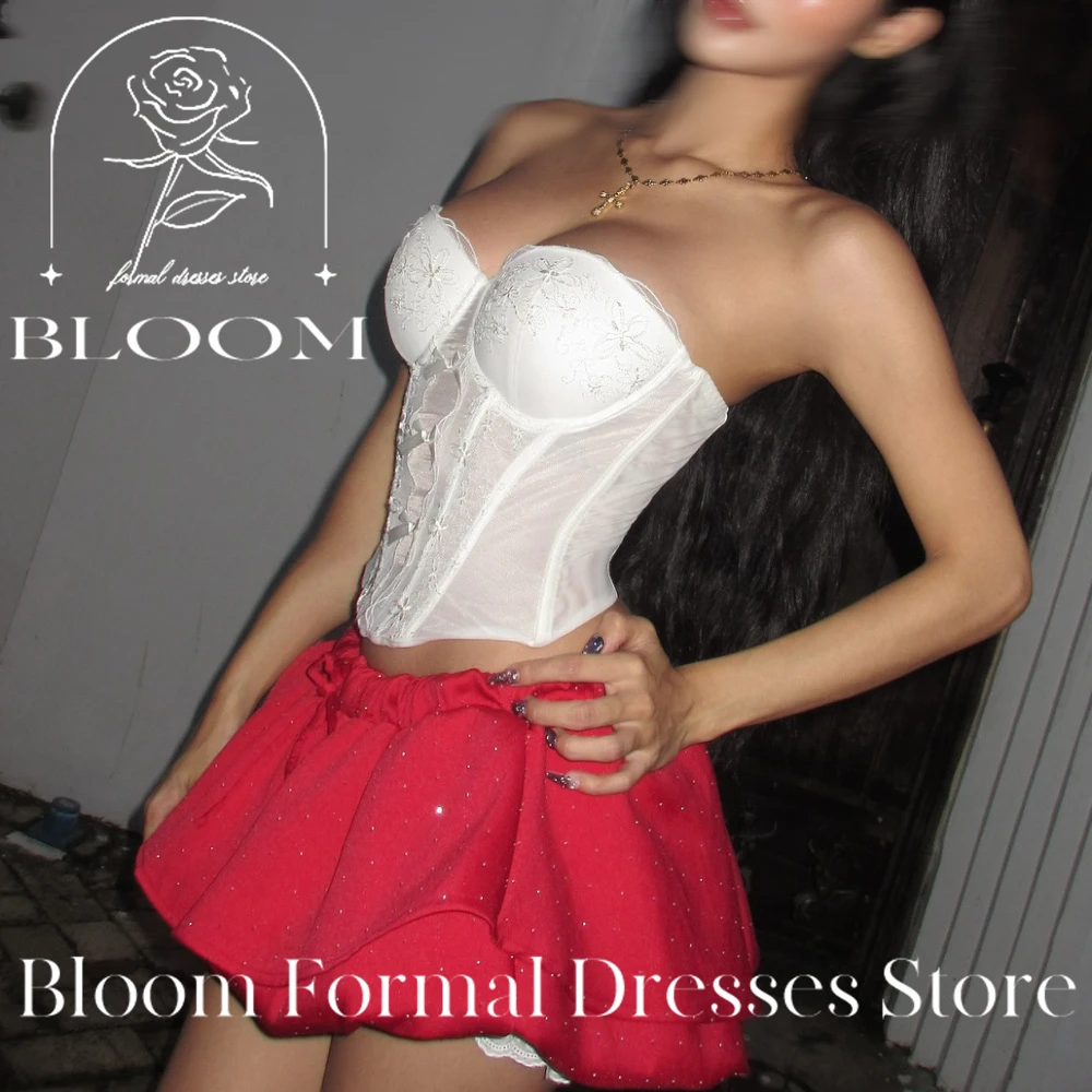 Bloom personalizado sem mangas espartilho vestido de cocktail sexy contraste cor de duas peças senhoras vestidos para ocasião especial a linha mulher