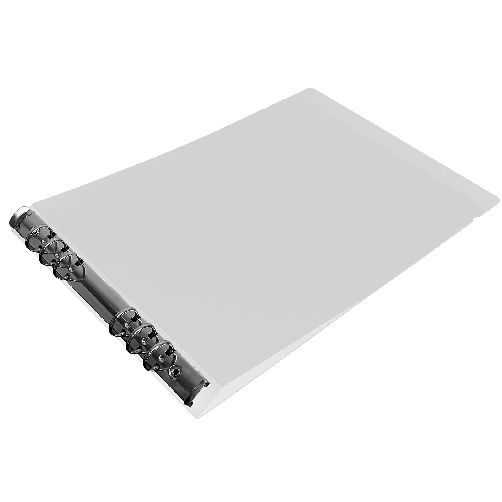 

Transparent File Folder A4 White 6 Hole Binder Cover Plastic Document Case for School Office Notebook Storage Loose Leaf Binder