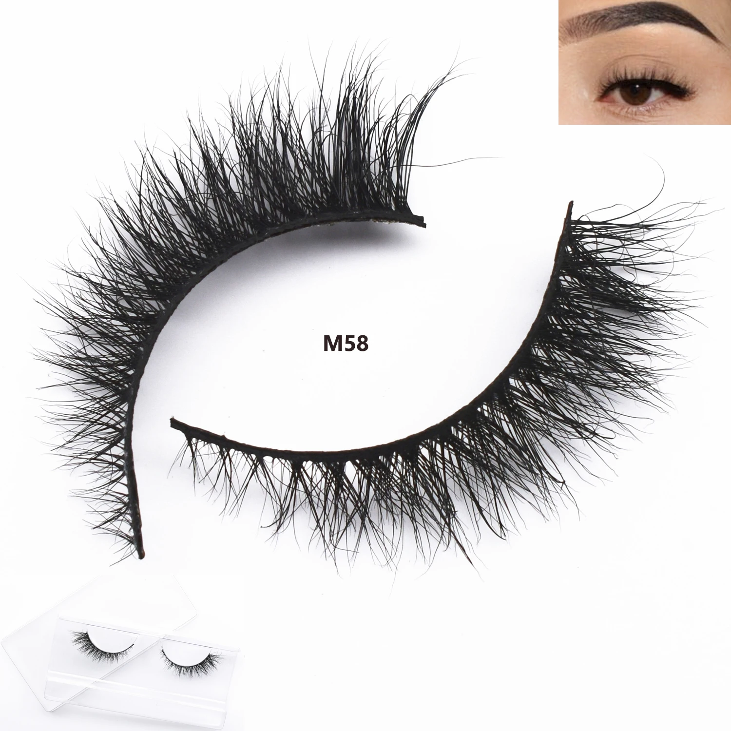 M58 Mink Lashes 3D Mink Eyelashes Cruelty free Lashes Handmade Reusable Natural Eyelash Upper False Lashes Makeup Lash Extension