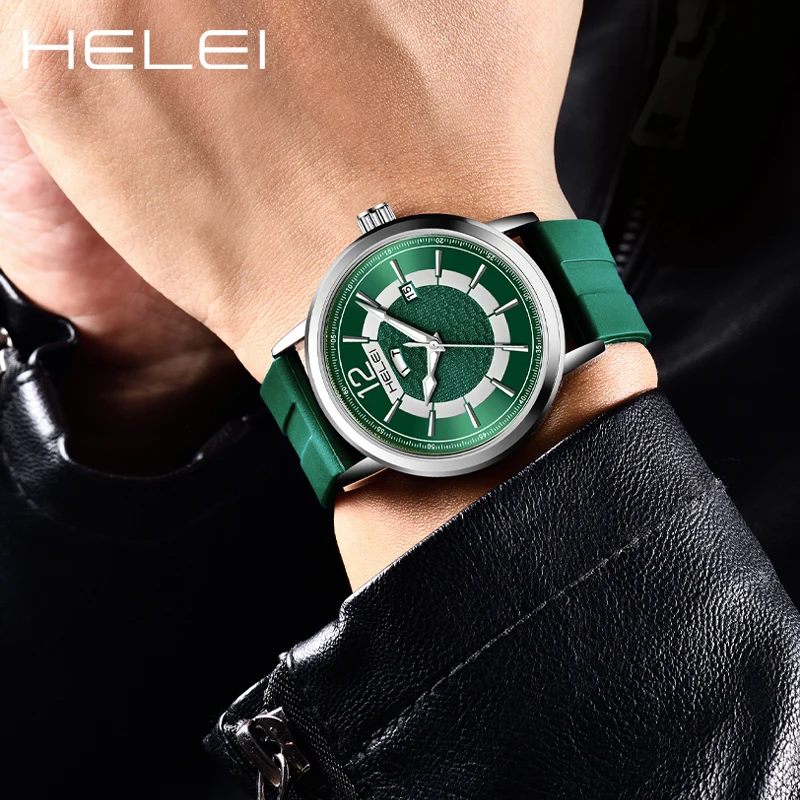 HELEI 다기능 쿼츠 무브먼트 2024 남성용 시계, 모던 트렌드 스타일, 재즈 시리즈, 신제품