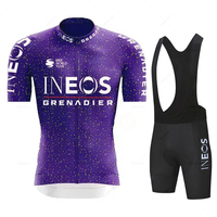 INEOS-Bicycle Jersey Set, Breathable Bike Uniform, Quick Dry Cycling Clothing, MTB Clothes, Bicycle Shirt