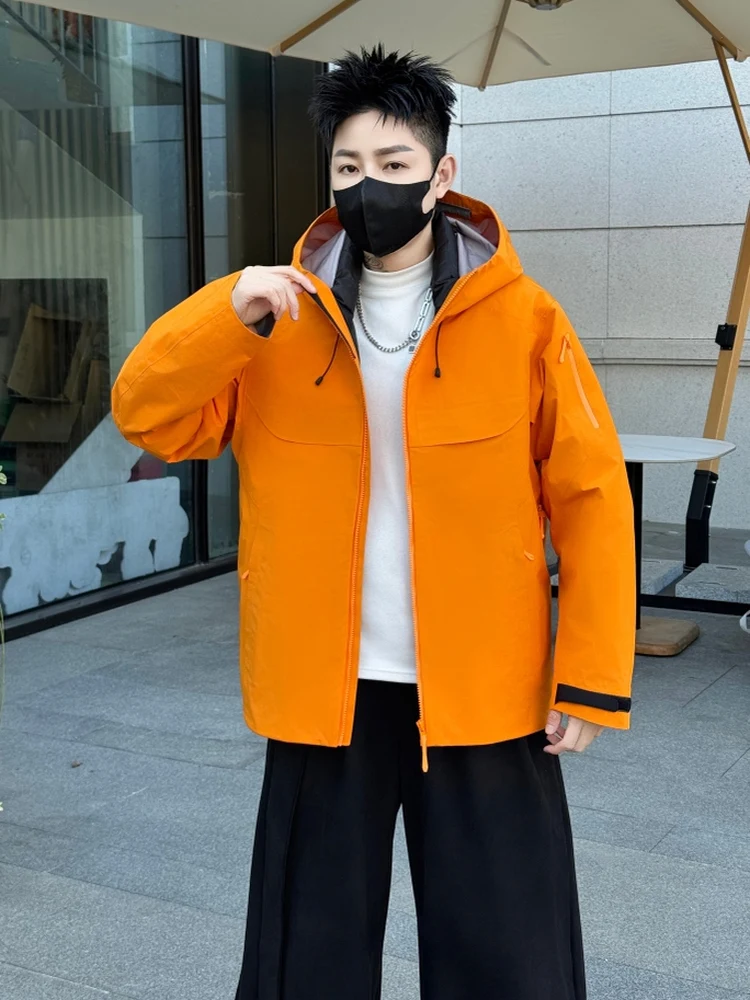 

Мужская куртка-пуховик 2-в-1 с капюшоном, съемным внутренним слоем, ветрозащитная, теплая, модная, для осени и зимы