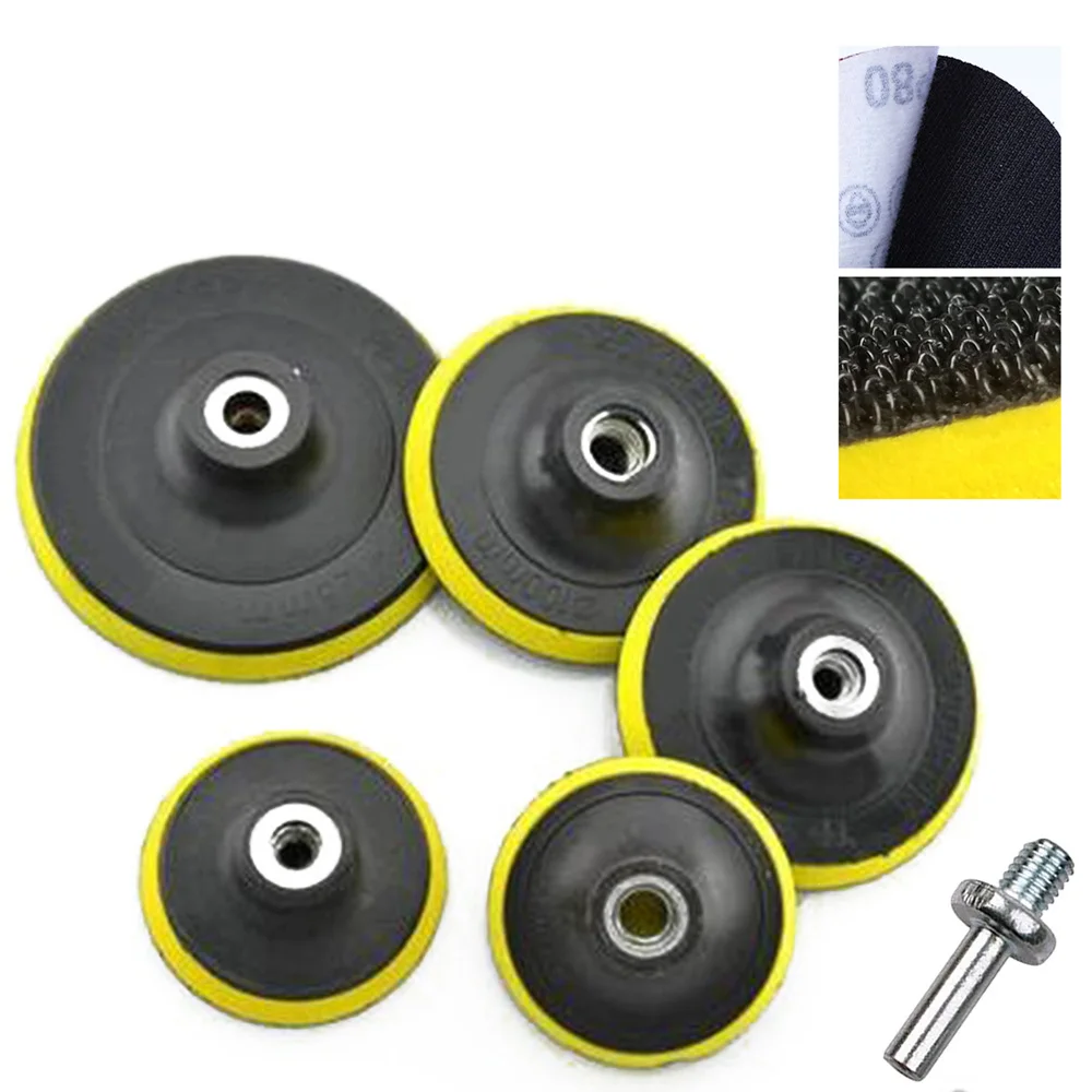 3/4/5/6/7inch Self Adhesive Disc And Drill Rod For Car Paint Care Polishing Pad Flocking Sandpaper Sucker Flocking Sanding Disc