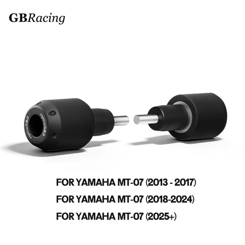 Защитные слайдеры рамы GBRacing для MT07 2013-2025+, FZ-07 2013-2022, XSR700 2016-2022 – Протекторы от падений для мотоциклов