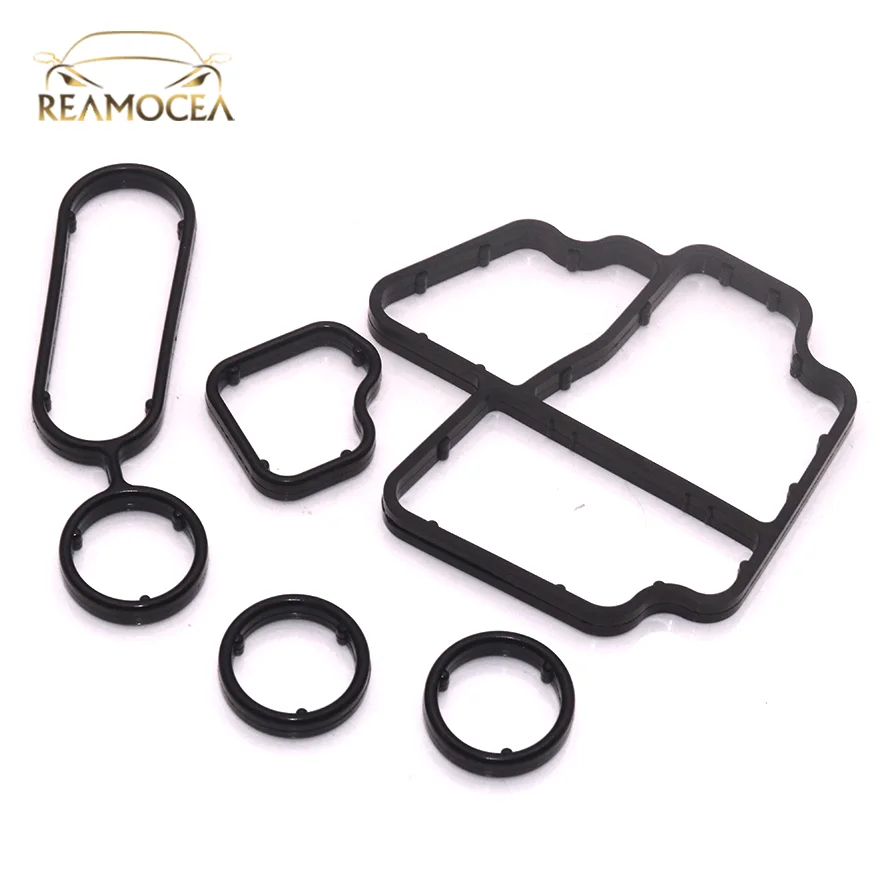 Reamocea 5Pcs Oil Filter Housing Cooler Gasket Seal Fit For Skoda Roomster Fabia Seat Ibiza/ST For 03P115389 03P115389A Accessor