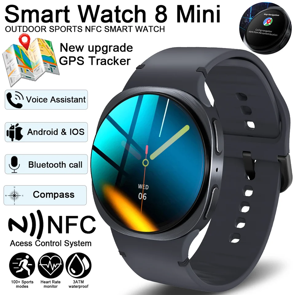 

2026 Watch GPS Track Smart Watches For Men Women Sport Heart Rate Bluetooth Call NFC IP68 Waterproof Compass Smart Watch 8 Mini