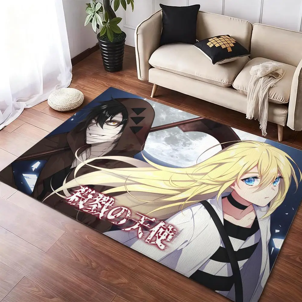 

A-angels of D-Death cool Floor Mat Soft Thickened Non-Slip Door Mat for Living Room Home Decor Flannel Rugs