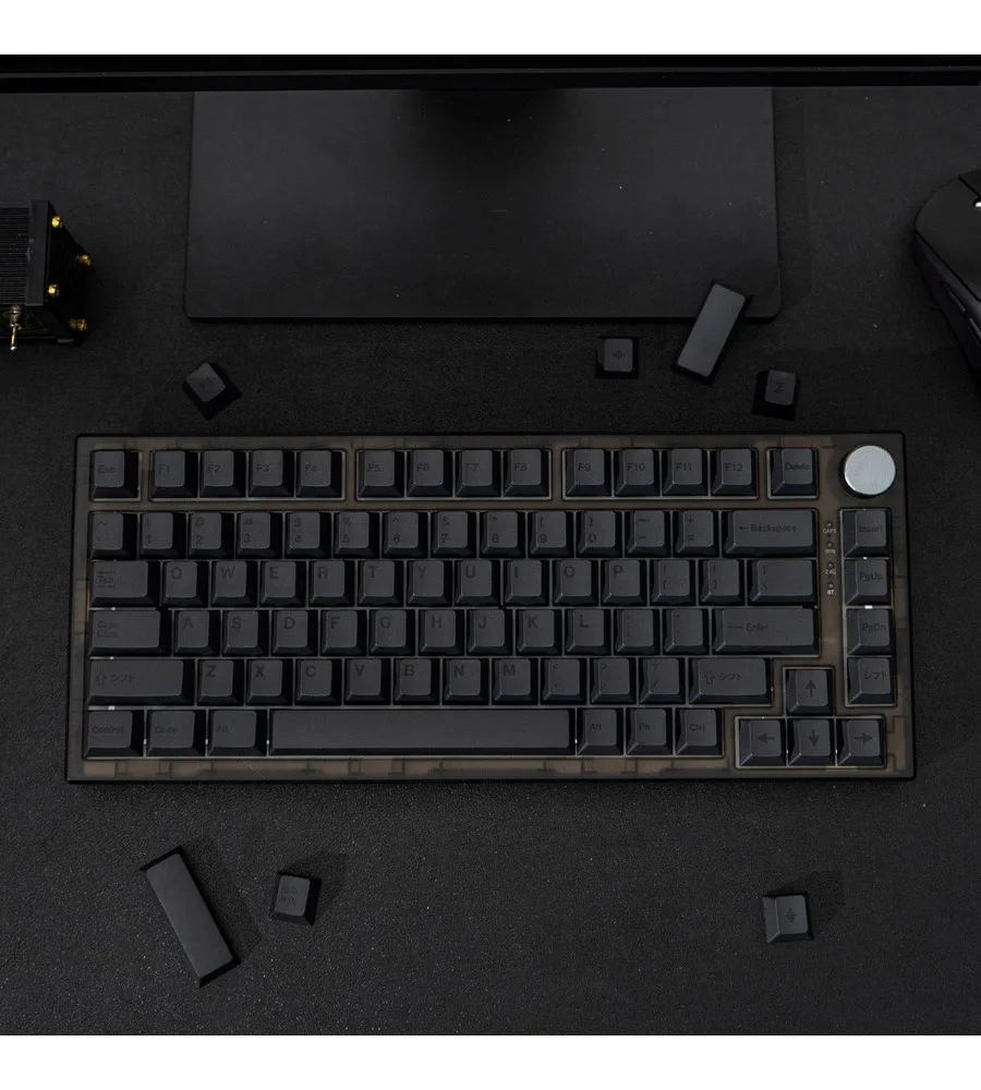 

Keycap PBT Sublimation Cherry Original Factory Height Adaptation 61/64 Mints Same Engraved Black Full Set Mechanical Keyboard