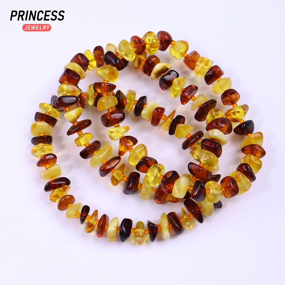 Pulsera de cuentas de ámbar natural sin tratar A +, cuentas de cristal curativas raras para fabricación de joyería DIY, regalo de joyería hecho a mano o