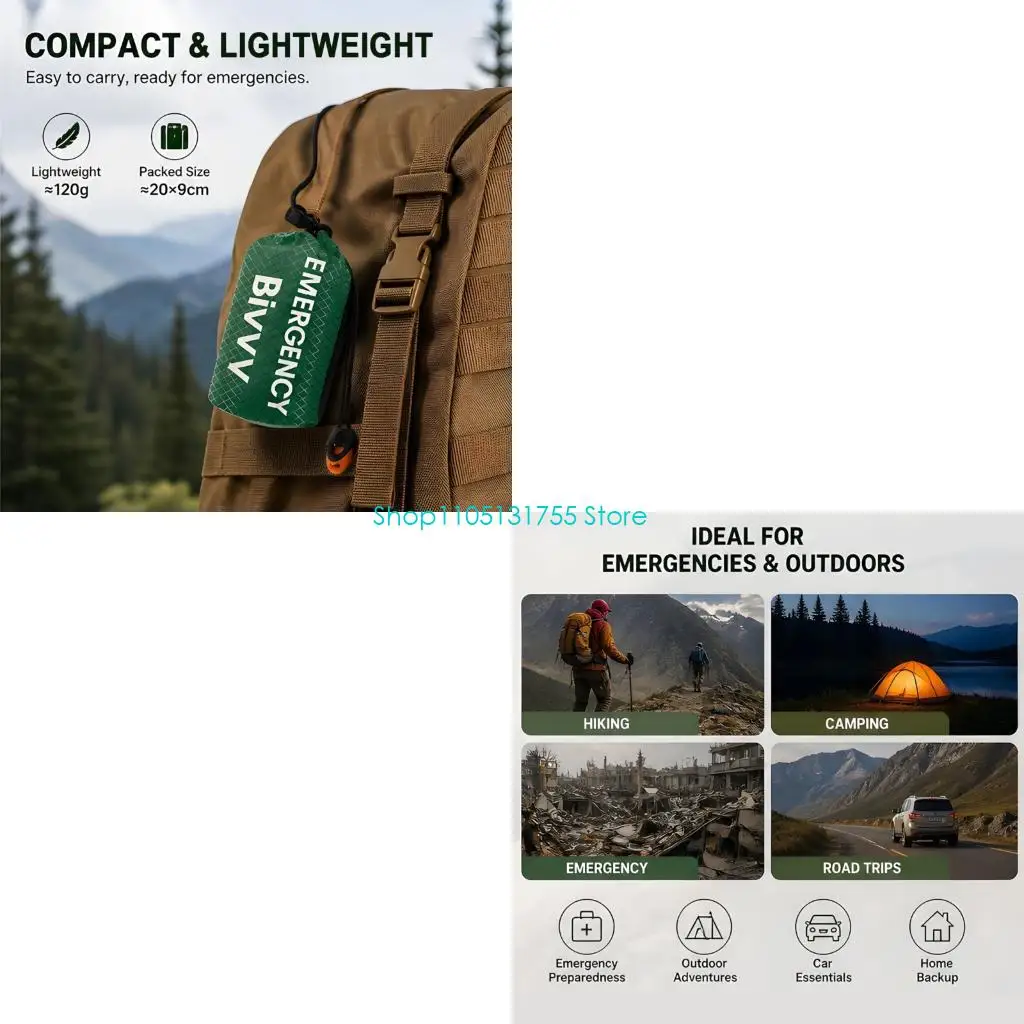 K0EF Camping Emergency Packable Carry Format, Outdoor Warmth Cover for Readiness Storage and Trail Delays, Approx 82.7 x 35.4 In