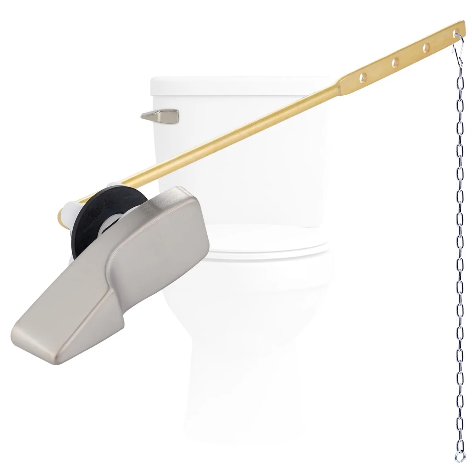 

Ручка унитаза, сменный рычаг смыва, переднее крепление, цепи заслонки бака, совместимые с американским стандартом, гальваническое серебро