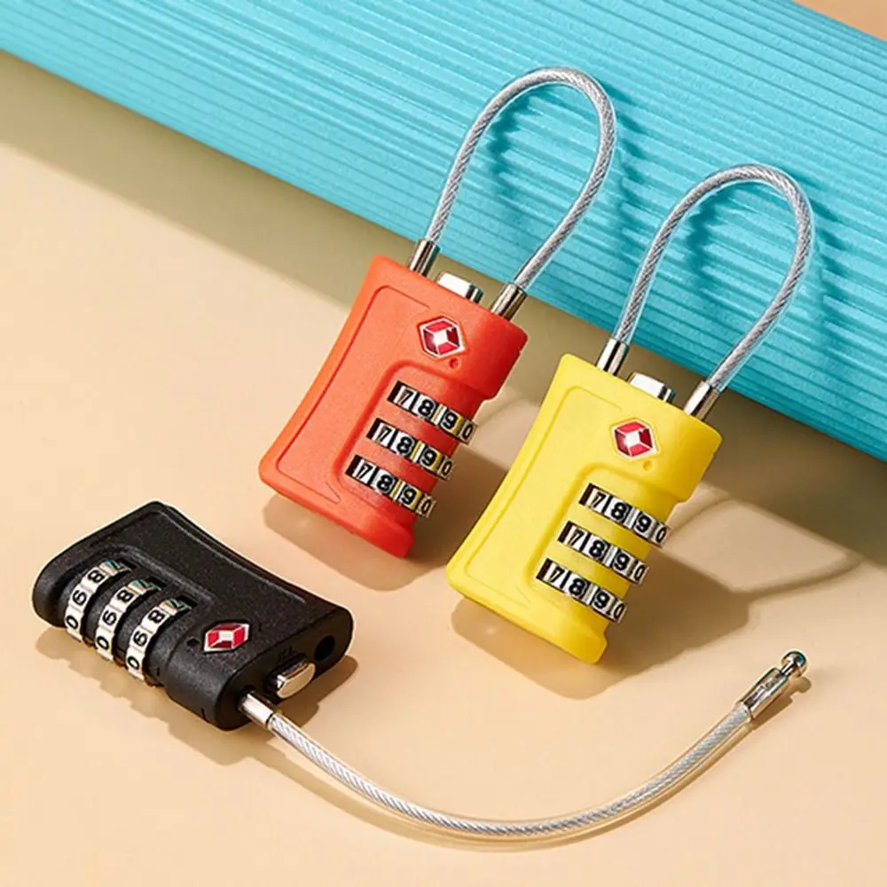 TSA 3 Digit Combination Lock Security Tool Wire Rope Customs Password Lock Padlock Anti-theft Suitcase Luggage Coded Lock Travel