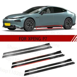 FOR XPENG  P7 2M Car Side Skirt Extension Plate Lip Separator Bumper 2.18M Racing Side Spoiler