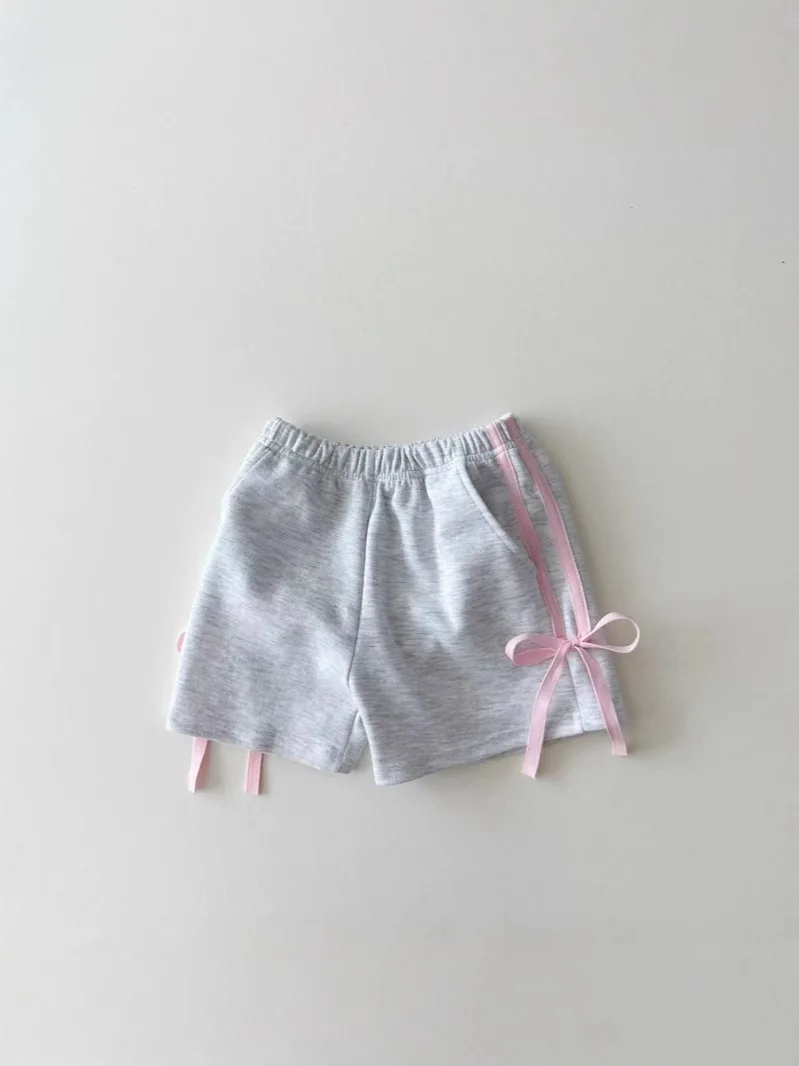 2025 Primavera Estate Nuova neonata Pantaloncini con fiocco color caramello Pantaloncini larghi carini per bambini Pantaloni casual per ragazze per bambini Vestiti per bambini