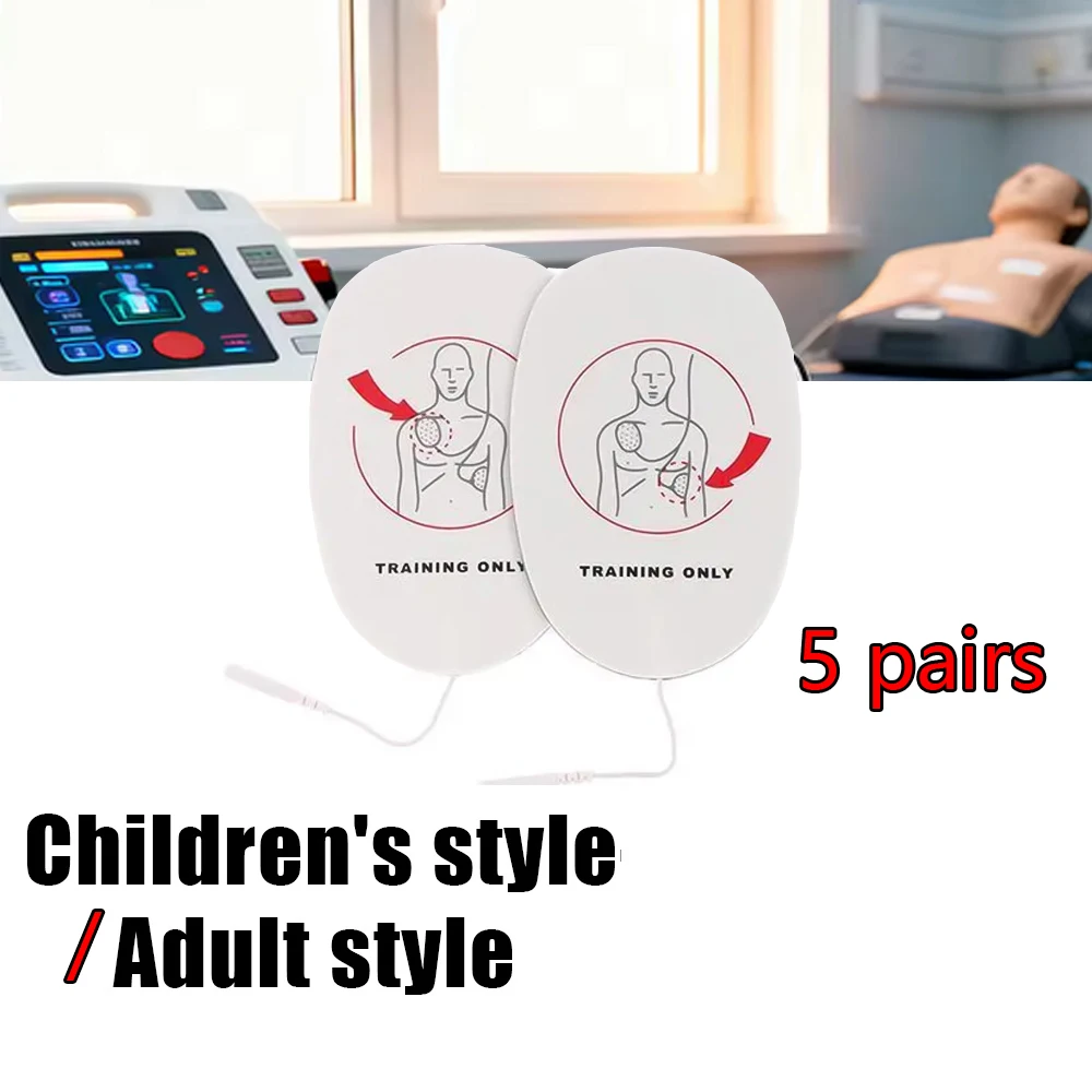 

10pc/5pairs AED Training Device Patches First Aid Training Replacement AED Training Defibrillation Electrode Conducting Patch