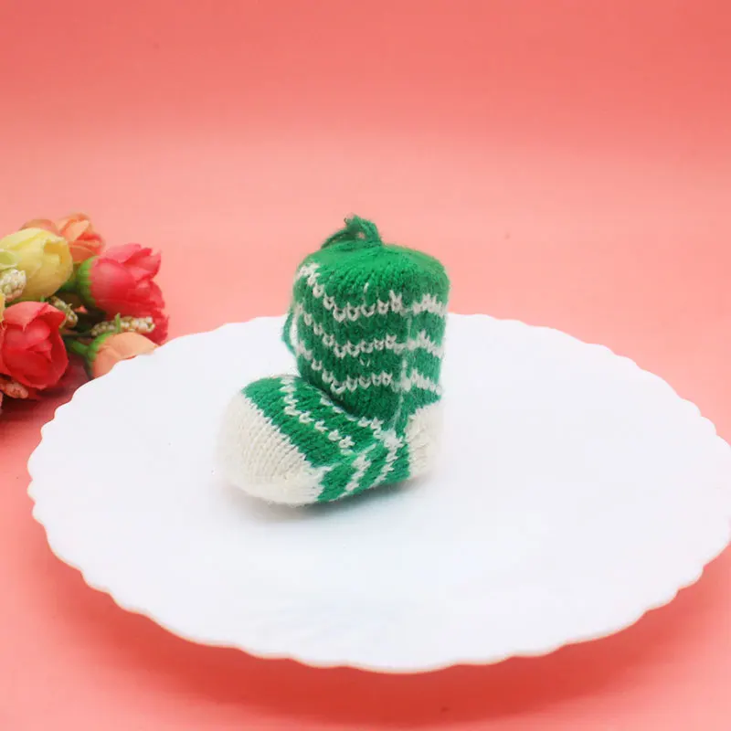 3 Stück Cartoon-Weihnachtsbaum-Anhänger, gestrickte Ornament-Serie, DIY-Material für Schuh-, Socken- und Taschendekoration – Detail 12