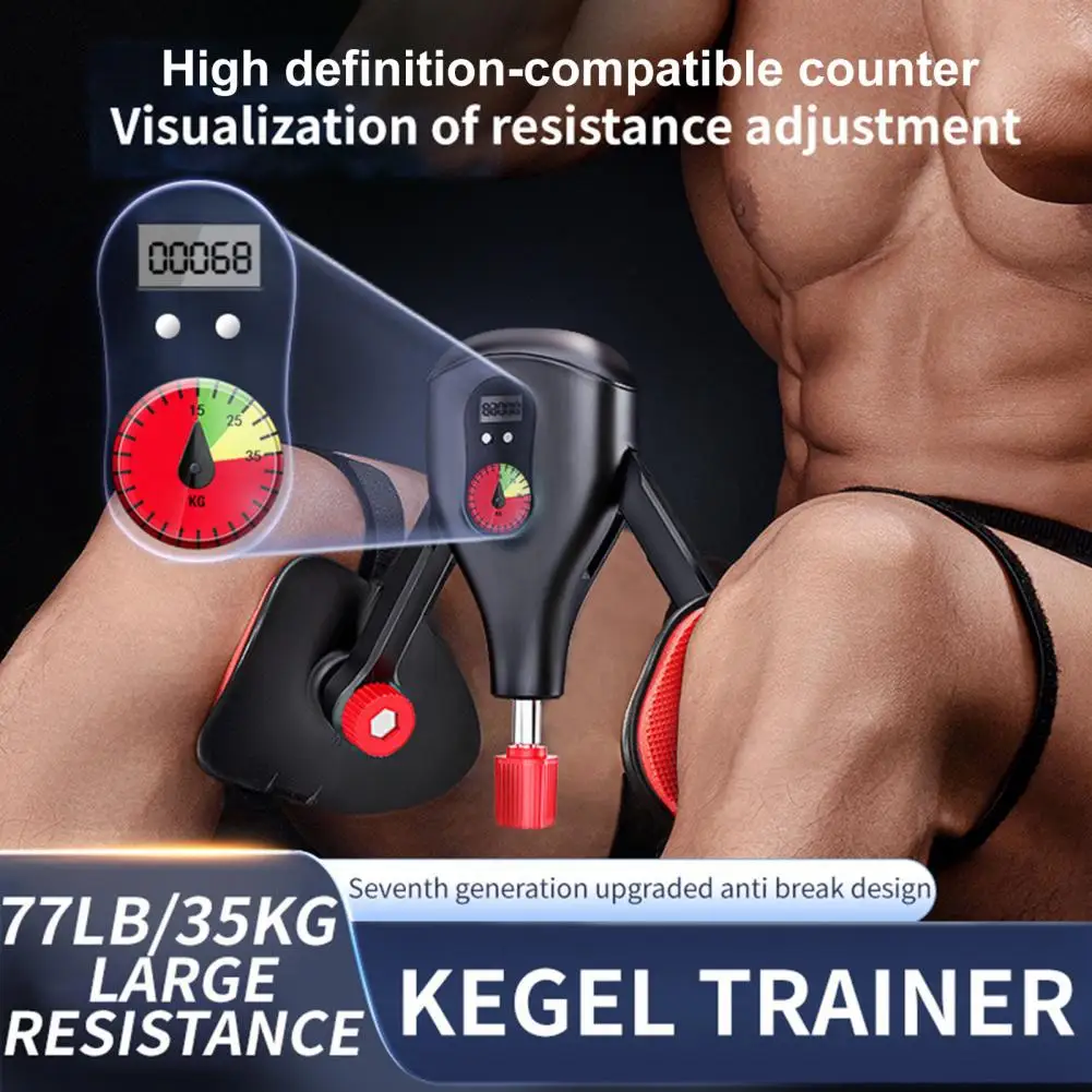 Glute Muscle Trainer Adjustable Resistance Thigh with Counter for Men Women Pelvic Floor Muscle Trainer Thigh Exerciser for Leg