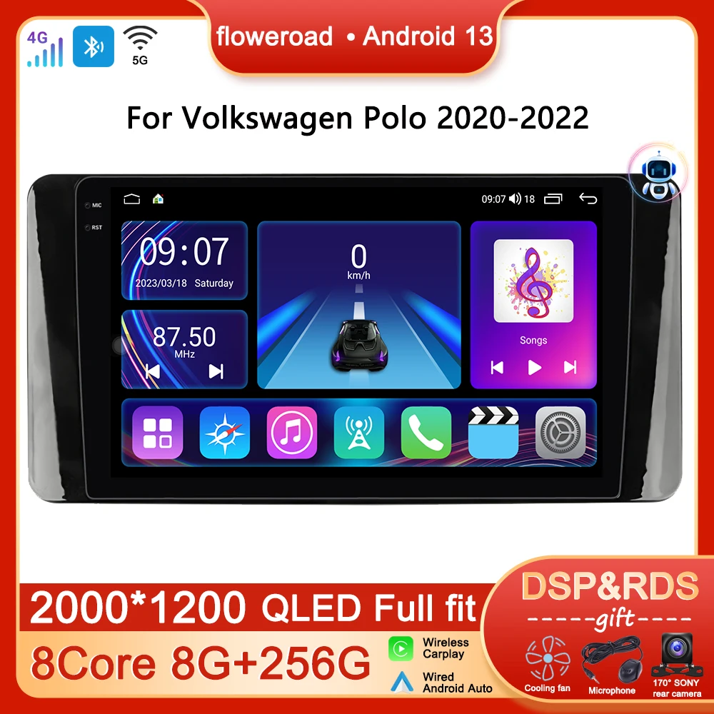 

Car Radio With Android Screen For Volkswagen Polo 2020-2022 Automotive Multimedia Player Navigation GPS Carplay Auto No 2din DVD