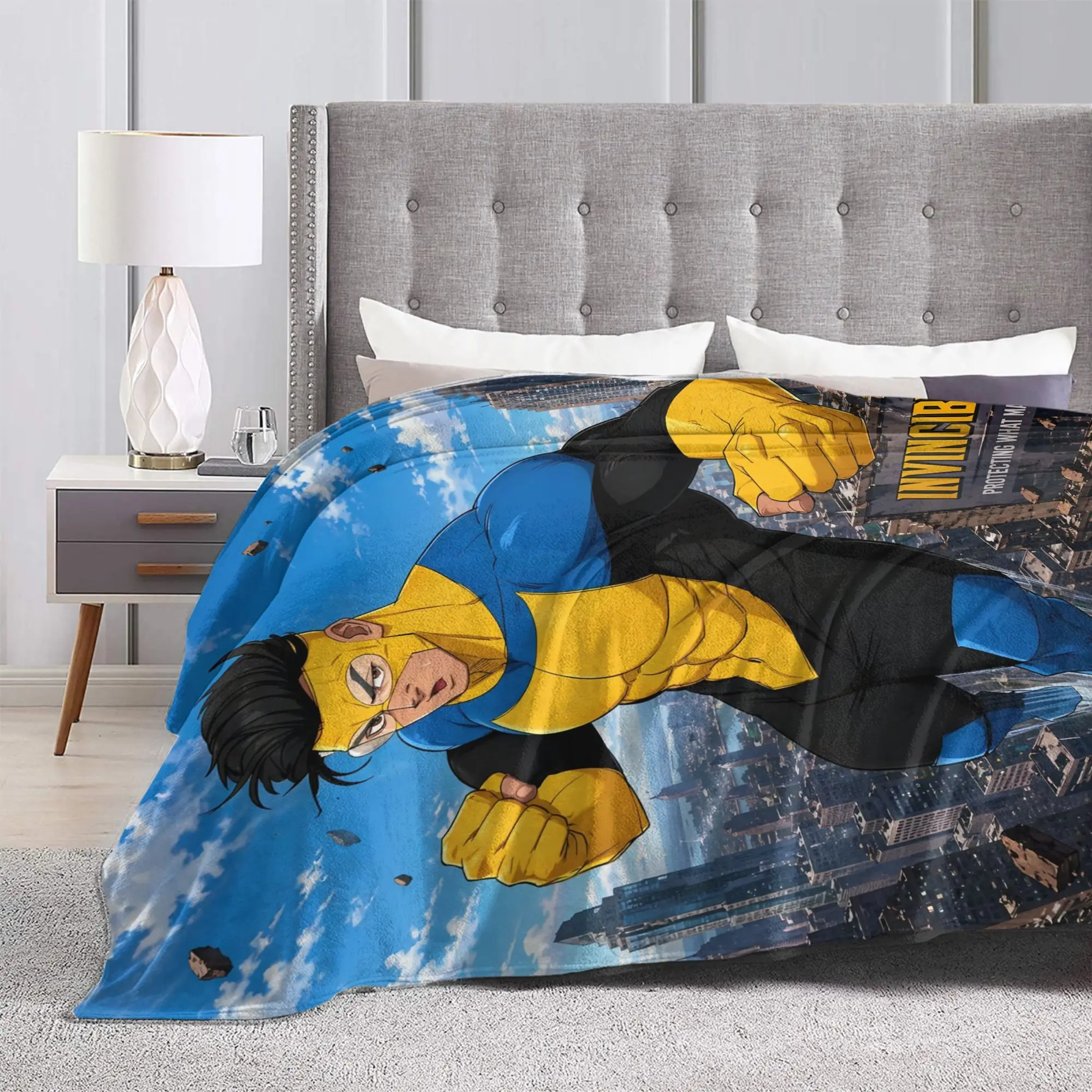 I-Invincible-S Blanket  Warm Novelty Plush Throw Blanket For Children Outdoor Flannel Bedspread Bed Cover
