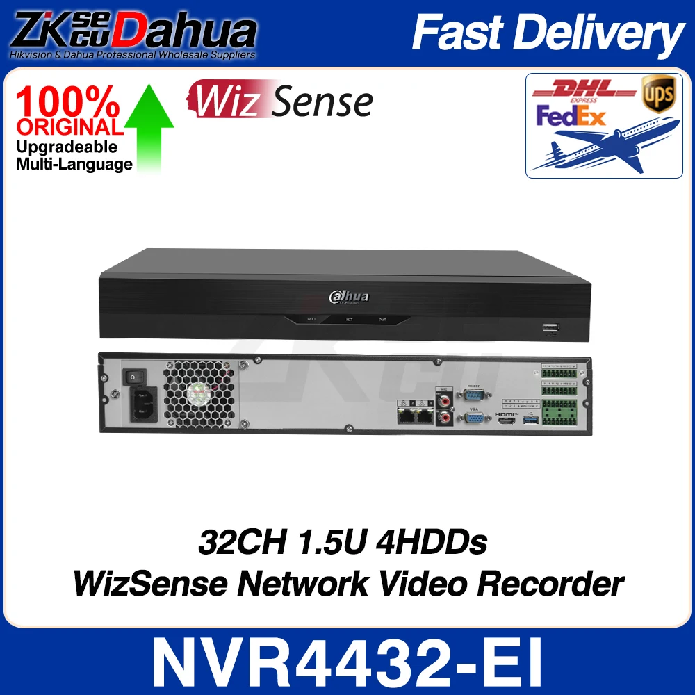 

Dahua NVR4432-EI 32CH 1.5U 4HDDs WizSense Network Video Recorder Smart H.265+ 16MP AI By NVR SMD Plus Face Detect Recognition