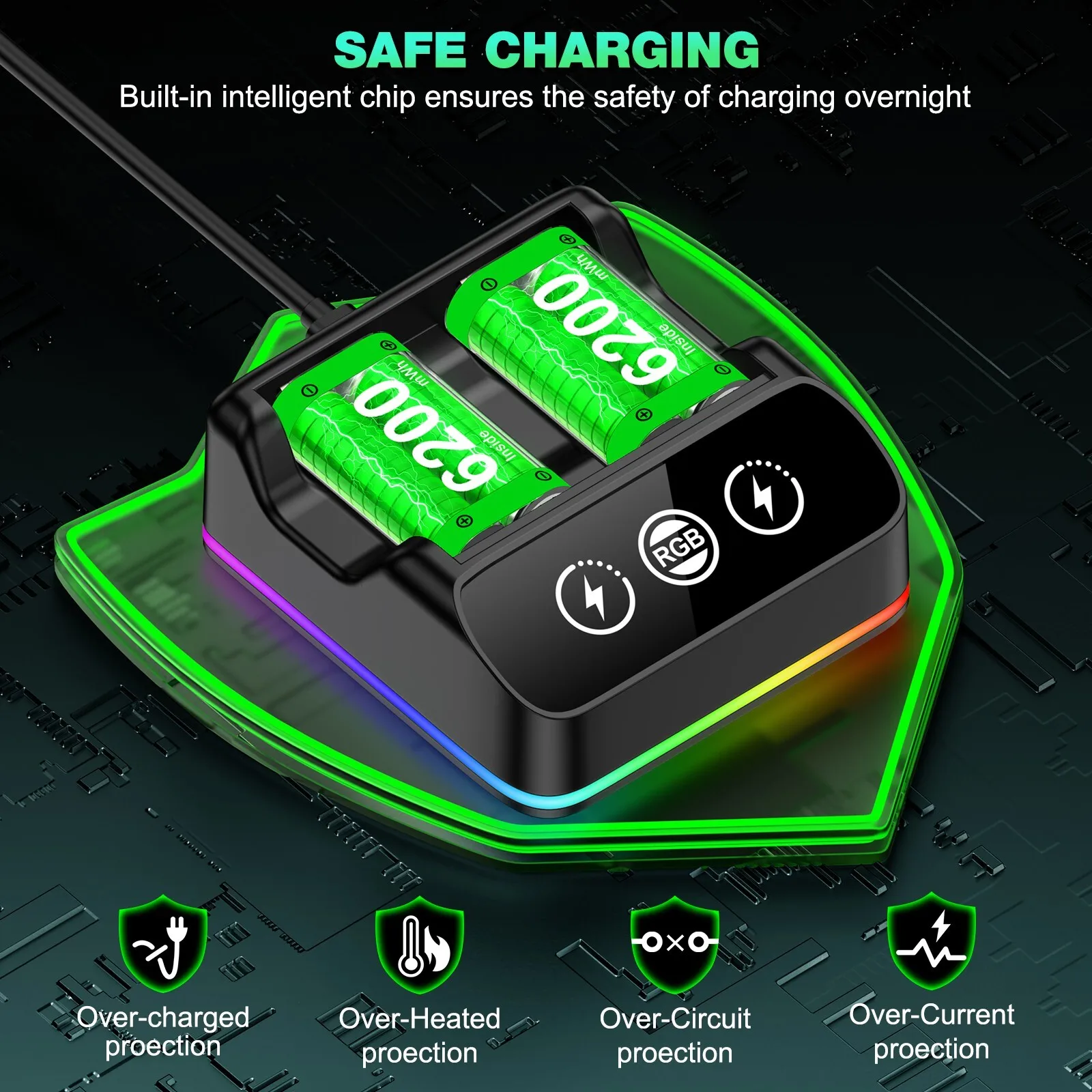 حزمة بطارية وحدة تحكم Xbox One القابلة لإعادة الشحن من BEBONCOOL، حزمة بطارية 2 × 6200 ميجاوات في الساعة لأجهزة Xbox One/Xbox Series X | س