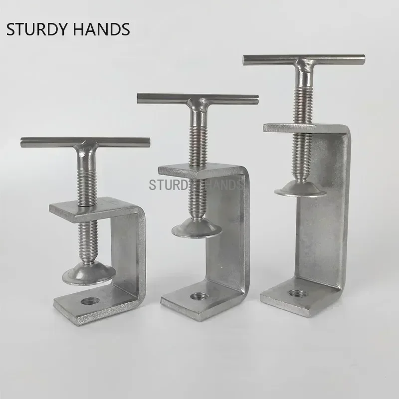 Heavy Duty Desktop C-Type Clamp Adjustable Desk Fixed Holder Clip Multi-function Stainless Steel Fasteners Clamp Hardware Tools