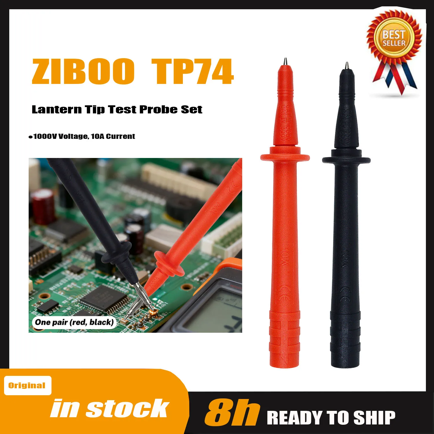 ZIBOO TP1 Slim-Reach Flat Blade Test Probes,TP74 Lantern Tip Test Probe Set,TP280 Test Probe Extenders,TP4 TP2 TP220.