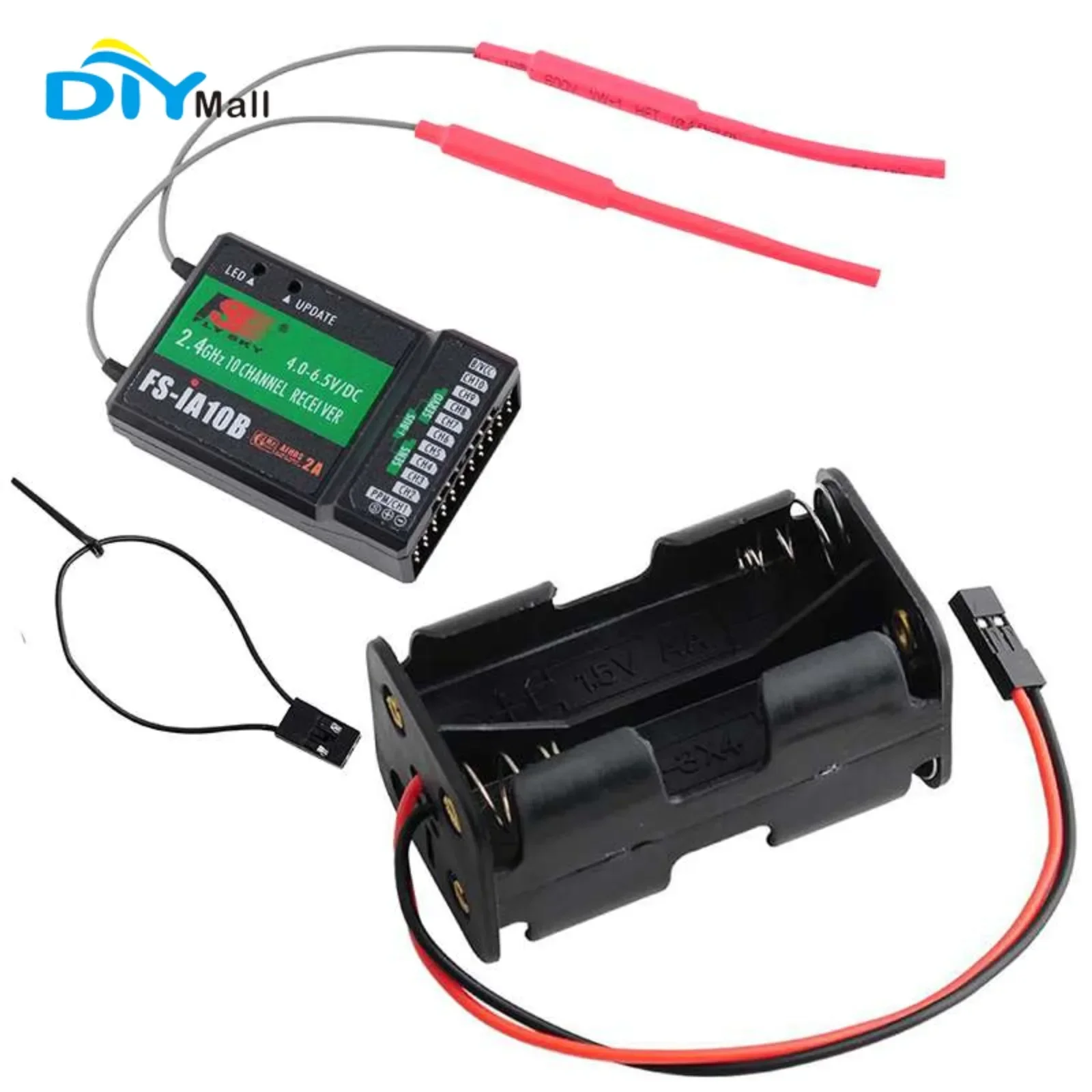 Flysky 2.4G 10CH FS-iA10B Receiver PPM Output With iBus Port for FS-i6X FS-GT5 FS-i6 FS-i6S FS-i10 FS-GT2E FS-GT2G Transmitter