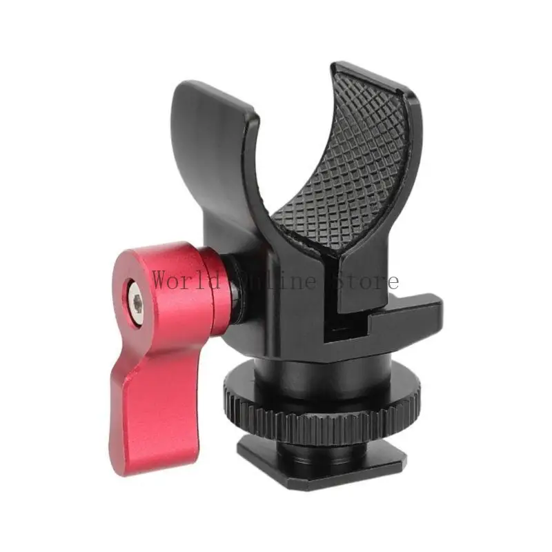 

Microphone Clip Super Clamp with Cold Shoe Mount Stand Rack 1/4-20 Thread Holes 87HC