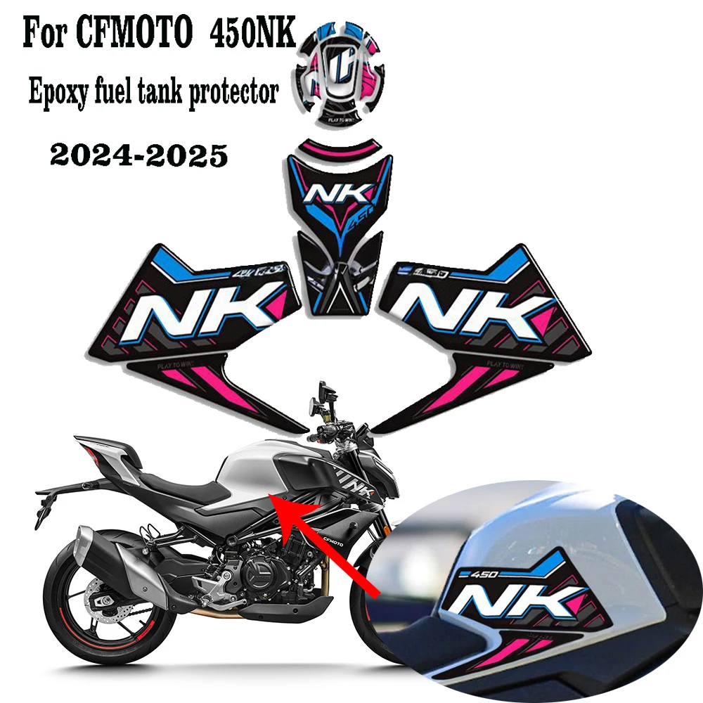 

For CFMOTO CF MOTO 450NK 450 NK Motorcycle Tank Pad Side Grips Gas Fuel Oil Knee Protection Stickers Decals 2024 2025