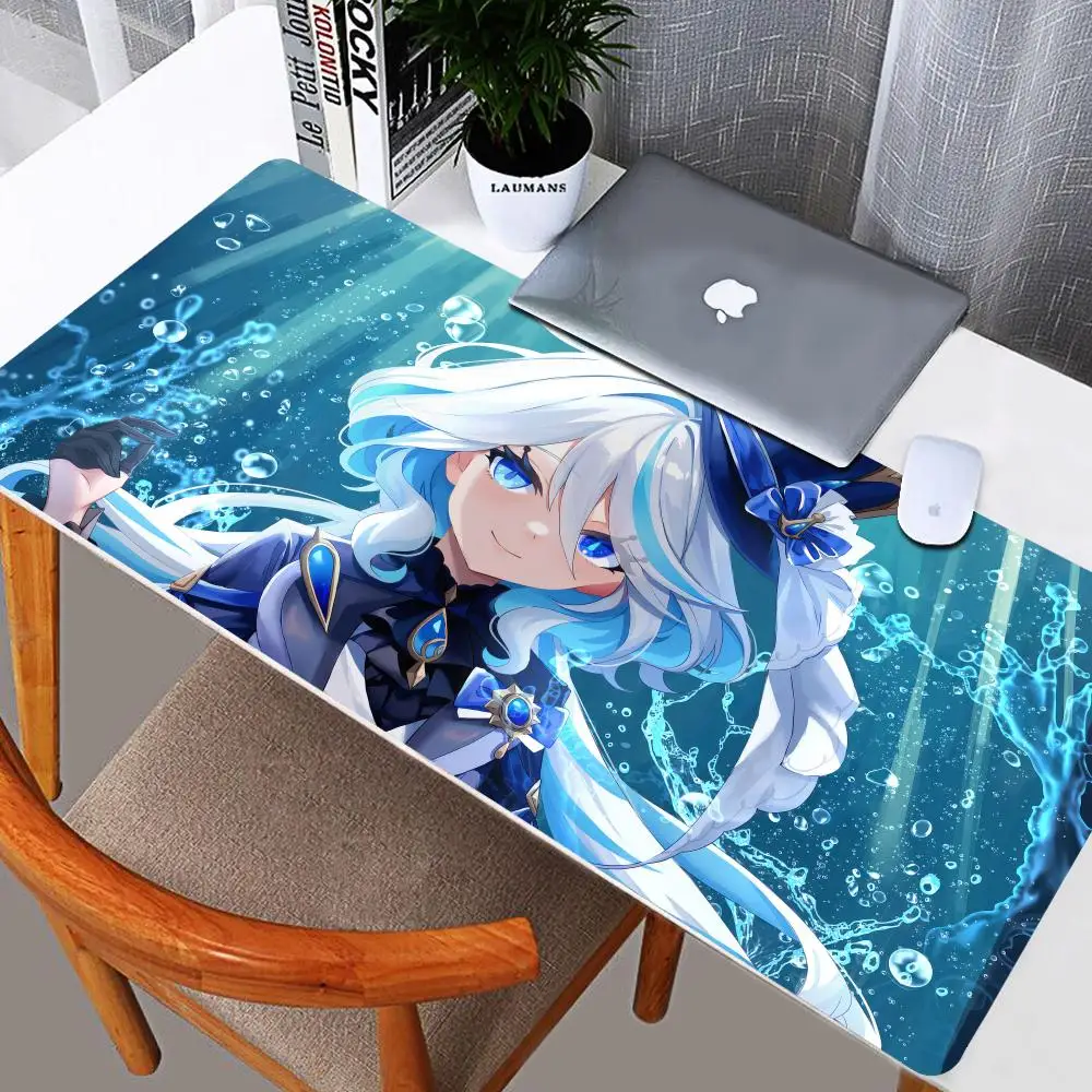 

Anime Game Furina Neuvillette Xiao Wanderer Raiden XXL Large Genshin Impact Mouse Pad Non-slip Keyboard Desk Mat Mousepad