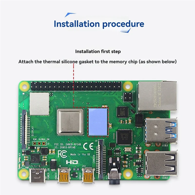 

New-For Raspberry Pi 4B Cooling Fan Kit With Aluminum Heat Sink And Silicone Pad Enhanced Cooling For Optimal Performance