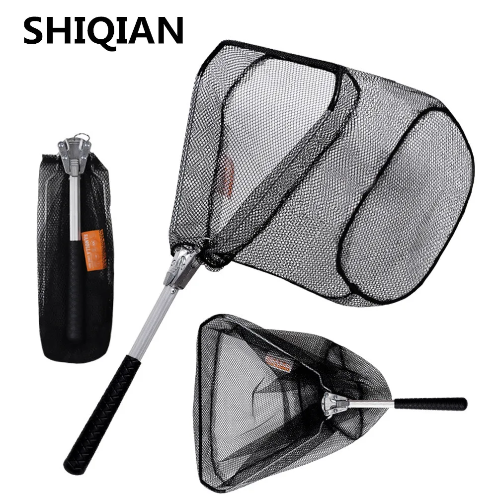 Durable aluminum alloy telescopic fishing net, extendable folding net, safe fishing release outdoor fishing accessories