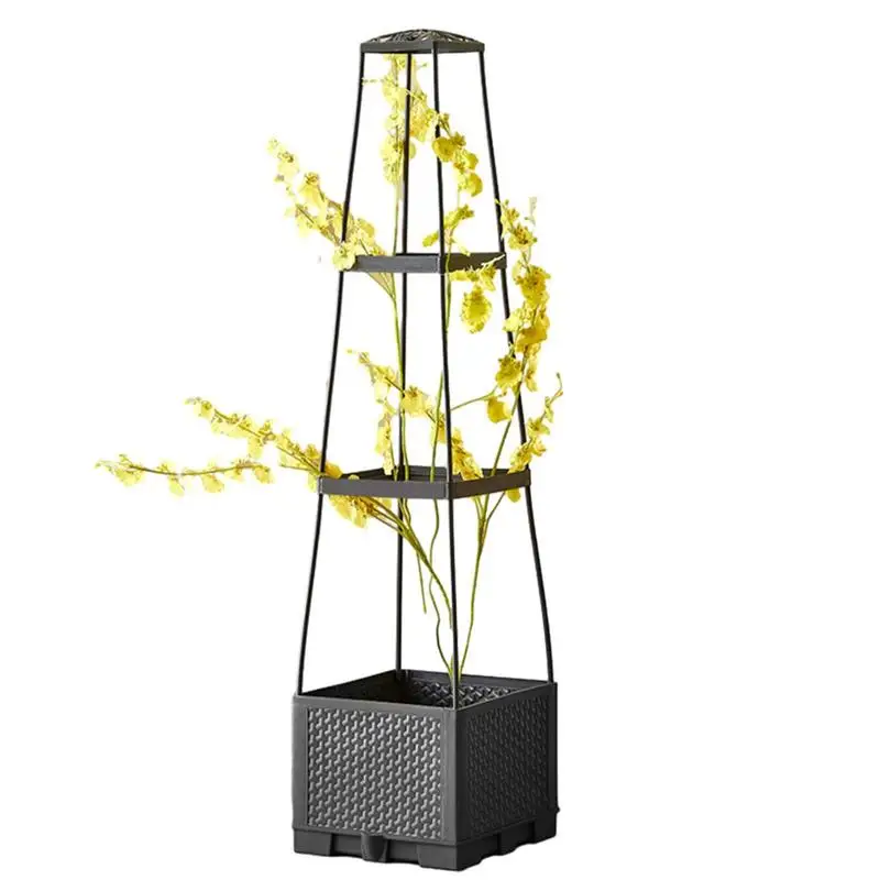 

Planter With Trellis Self-Watering Planter Box Climbing Vine Planting Box Tomato Plant Support Indoor Outdoor Garden Supplies