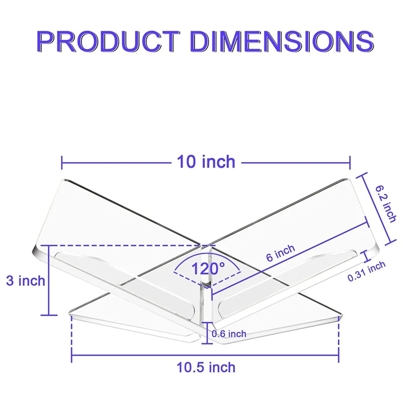 A11E-Transparent Clear Acrylic Book Holder Textbooks Reading Stand For Open And Closed Books, Magazines