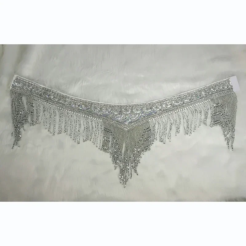 New style Belly Dance Costume Women sequins Hip Scarf Wrap bellydancing Belts with tassel beads waist chain t201